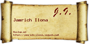 Jamrich Ilona névjegykártya